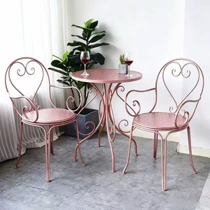 Outdoor Round <b>Table</b> Chair Set Casual Leisure Furniture for Courtyard Balcony Garden Milk Tea Shop & Commercial Use - Product Image 2