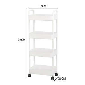 Chariot de cuisine roulant multi-niveaux en plastique, chariot mobile multifonctionnel, étagère de rangement pour collations de chambre à coucher - Product Image 6