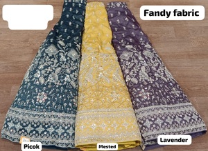 Hermoso conjunto de Lehenga de boda en Net Georgette Ideal para novia o invitado con intrincado bordado Zari y detalles de lentejuelas - Product Image 6