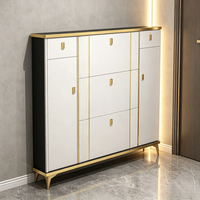 Meuble à chaussures de luxe en bois, design nordique moderne, organisateur de rangement pour entrée, gain de place, fin et écologique pour la maison