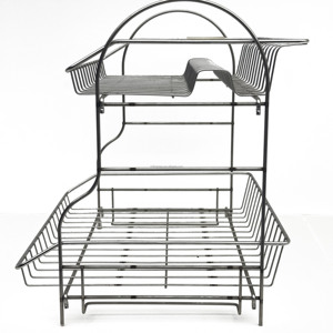 Escurridor de Acero Inoxidable de 2 Niveles para Cocina, Organizador del Hogar con Ranura para Tarjetas, Almacenamiento de Platos y Vajilla, Doble Capa - Product Image 3