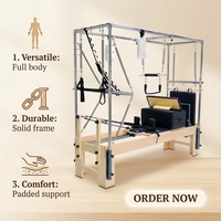 Réformateur de pilates en bois pliable de qualité supérieure gain de place grande cadillac 3 en 1 réformateur de pilates trapecio studio