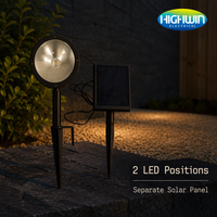 Lampe solaire de jardin noire 2 LED 75LM 3000K 2x 3.2V 18500 1000mAh Batterie LiFePO4 Panneau 125x85mm Lampe extérieure