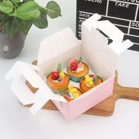 Boîtes pliables recyclables pour boulangerie, qualité alimentaire, imprimées sur mesure avec poignée, fenêtre, pelliculage mat, gaufrage, logo personnalisé, pour cupcakes