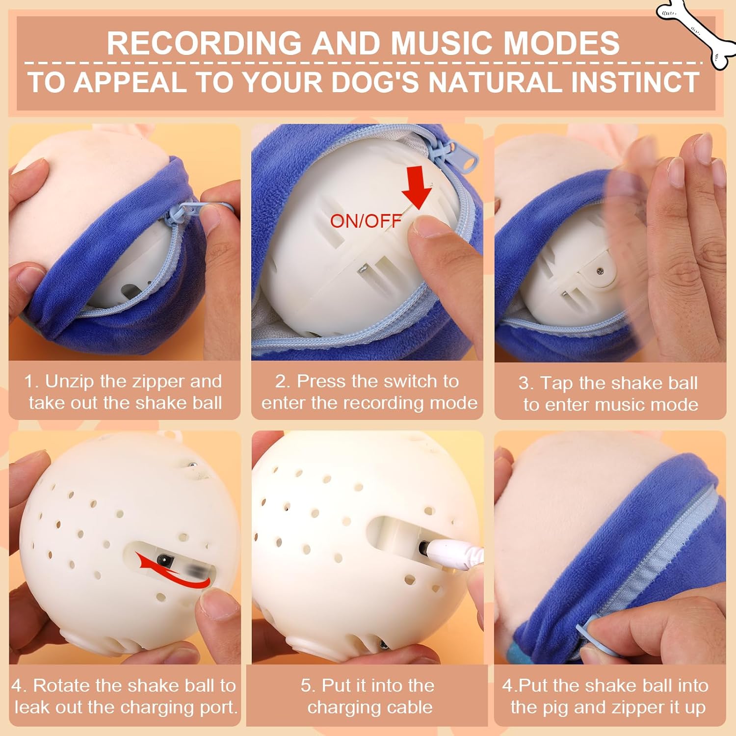 Custom USB Rechargeable Cartoon Pig Electronic Interactive Dog Toy - Rich Industries Limited