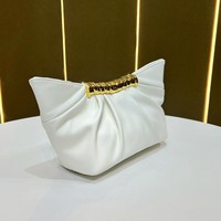 Pochette de soirée plissée élégante pour femme, sac à bandoulière polyvalent de luxe avec décoration de perles pour fêtes et mariages