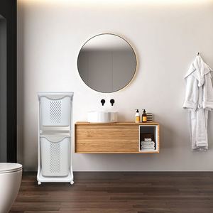 Creative Eco-Friendly PP <b>Plastic</b> Modern Multifunction Bathroom Storage <b>Baskets</b> Rolling Design for Clothing Laundry Household - Product Image 4