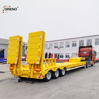 Semi-remorque à plateau surbaissé multi-essieux de 120 tonnes avec direction hydraulique pour marchandises surdimensionnées
