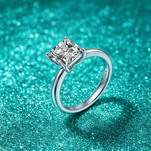 Anillo de compromiso de plata de ley S925 con moissanita de corte princesa de 1.5 quilates, color D, VVS1, certificado GRA, para venta al por mayor de fábrica - Product Image 6