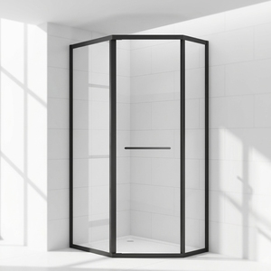 Paroi de douche coulissante sans cadre HOTAQI H-P36, verre trempé de 6 mm d'épaisseur, design droit, garantie 5 ans, salle de <span class=keywords><strong>bain</strong></span> - Product Image 2