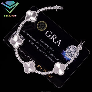 Bracciale Tennis Iced Out da 3mm in Argento Massiccio <span class=keywords><strong>925</strong></span>, Gioielli Raffinati Scintillanti, Bracciale Hip Hop da <span class=keywords><strong>Uomo</strong></span> e Donna con Moissanite VVS - Product Image 1