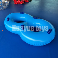 HUAYUE prix d'usine PVC bleu Double siège flottant anneau de natation gonflable anneau de natation radeau gonflable pour jeu de parc aquatique