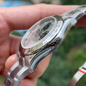 Reloj Cronógrafo Mecánico Automático de Estilo Lujoso para Hombre, Esfera con Patrón de Meteorito Plateado, Acero Inoxidable, Casual de Negocios - Product Image 4