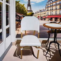 Chaise de bistrot parisienne en rotin pour restaurant de jardin chaises empilables style français table et chaise de bistrot en rotin d'extérieur