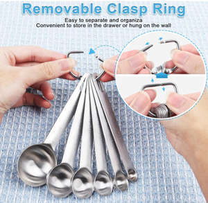Cuchara pequeñ<span class=keywords><strong>a</strong></span> de café, cucharas medidoras de acero inoxidable de alta resistencia, juego de <span class=keywords><strong>tazas</strong></span> medidoras y cucharas, juego de <span class=keywords><strong>6</strong></span> - Product Image 5