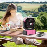 Ventilador de Camping Recargable para Exteriores, Batería de Litio de 20000 mAh, Ventilador de Mesa Portátil USB, Luz LED, Doble Motor, Control Remoto, Nebulización