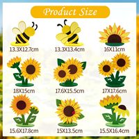 18 pièces de décorations de fête tournesol, centres de table en feutre jaune abeille pour la décoration de table, la maison et le bureau
