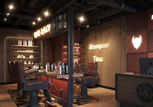 Luxury Style Barber Shop Interior Design Customized Men Salon Store Display Furniture Dero Solid Wood Barber Stations - Product Image 6