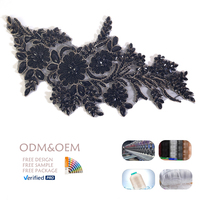 Colliers en cristal à 12 facettes à coudre, motif perlé brillant, appliques en strass pour accessoires de robes de mariée - Vente en gros