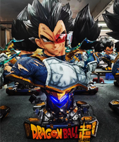 Sculpture Dragon Ball Z en résine faite à la main grandeur nature personnalisée Statue Goku et végéta en fibre de verre Tête remplaçable Figurine végéta