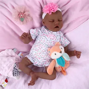 בייבסייד בובות Reborn 17 אינץ' ילדה טוויני ריאליסטית בובת תינוק שחורה בובות תינוק Reborn