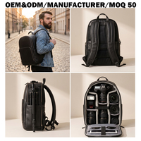 Sac à dos photo numérique haut de gamme en cuir de vachette pleine fleur pour homme, fabricant OEM de marques privées