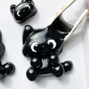 Jouet à presser en forme de petit chat noir mignon en TPR avec pendentif, anti-stress, décompression, jouet sensoriel pour soulager l'anxiété - Product Image 4