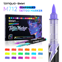 Ensemble de marqueurs d'art pour tatouages temporaires fluorescents UV, sans danger pour la peau, en PET, peinture corporelle néon luminescente, lavable, pour festivals, fêtes, cosplay