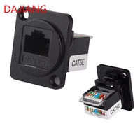 DAJIANG OEM Modul Jaringan Tipe D Kustom Cat5e Cat6 Cat6a Cat7 Cat8 USB Ethernet Port Faceplate dengan RJ45 & Jack Type