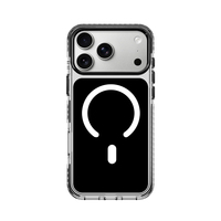 Étui de téléphone magnétique de luxe antichoc en acrylique avec bouton métallique pour iPhone 17 16 15 14 13 12 Pro Max