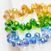 Perles en cristal en gros, perles fraise à trou traversant 6mm 8mm, perles en verre de cristal à facettes, perles intercalaires lâches pour la fabrication de bijoux DIY