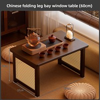 Table Kang pliante rectangulaire de style chinois médiéval en bambou, multifonctionnelle, pour le rangement, table transfrontalière