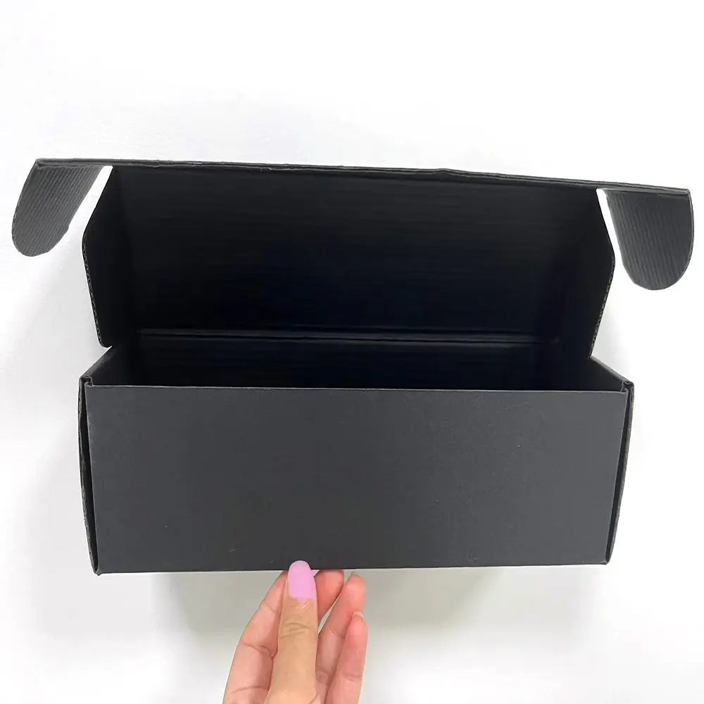 Factory Direct Small Shipping Boxes Black Corrugated Mailer Box