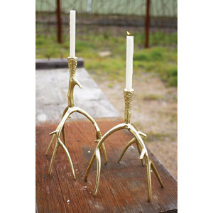 Bougeoir en aluminium cerf bois de cerf pour bar et restaurants à la maison nouveauté bougeoir en aluminium or antique bois de cerf - Product Image 1