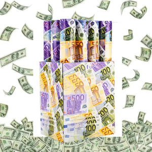 Cañón de confeti de relleno de papel personalizado de 12-36 pulgadas Euro dinero <span class=keywords><strong>dólar</strong></span> boda FIESTA DE Halloween Popper Prop <span class=keywords><strong>moneda</strong></span> - Product Image 2