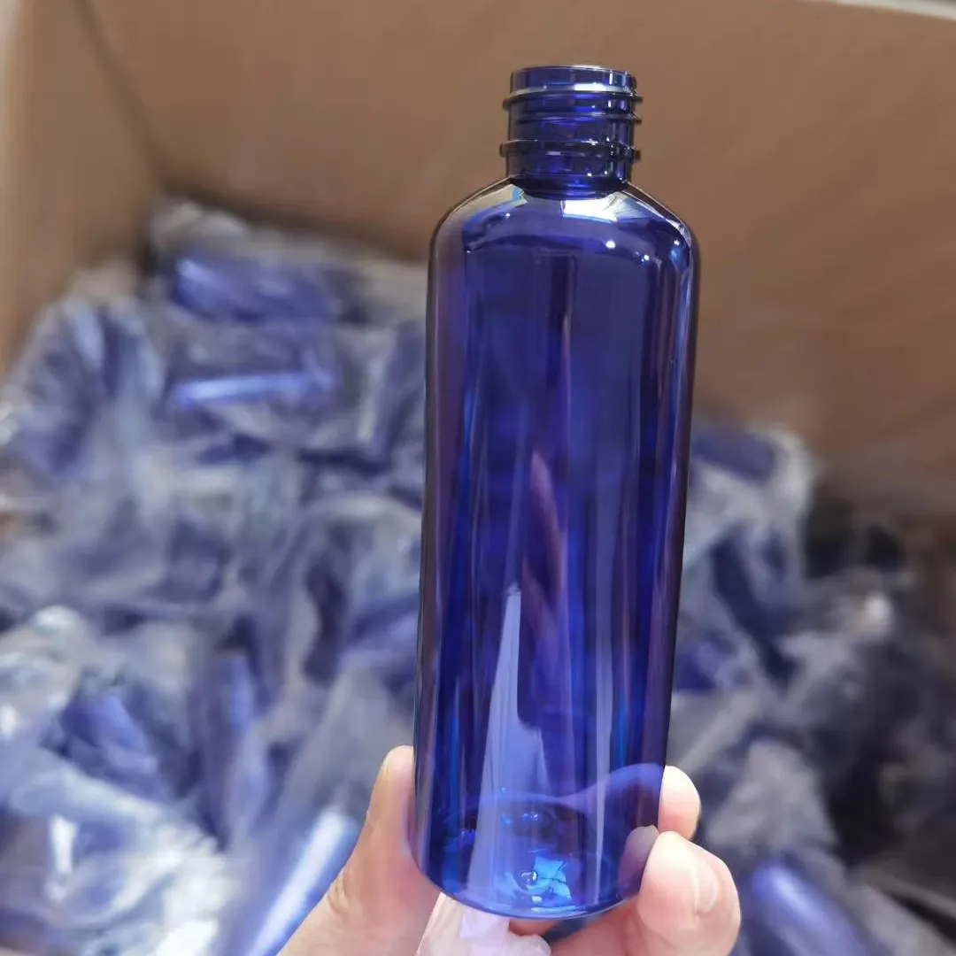 100ml transparent blue PET bottle supplier