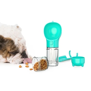BPA Free portatile leggero robusto viaggio 4 in1 3 in1 <span class=keywords><strong>pet</strong></span> puppy treat bin dispenser d'acqua bottiglia per cani con cacca scooper - Product Image 6