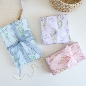 Papel de regalo con diseño de flores de lavanda y peras de nieve, papel de fondo para ramos, papel de peras de nieve para empaquetar regalos - Product Image 3