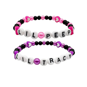 Pulsera de <span class=keywords><strong>Cuentas</strong></span> con Letras de Colección, Atracción Magnética, Pulsera Elástica <span class=keywords><strong>para</strong></span> Parejas, Pulsera de Mejores Amigos - Product Image 4