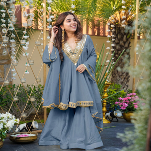 Traditional Indian Pakistani Women's Chiffon Shawl Rhinestone Mirror Work Embellishment Solid Color Wedding Engagement Wear - Product Image 2