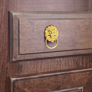 European <b>Style</b> Lion <b>Head</b> Ring Drawer Handle Zinc Alloy Antique Bronze Gold Silver Brushed Finish Cabinet Door Pull - Product Image 4