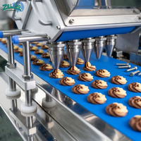 Nouvelle machine à déposer les biscuits bicolores ZL-CO600D avec PLC et servomoteur, machine à biscuits à large bande transporteuse, buse personnalisable, équipement de boulangerie