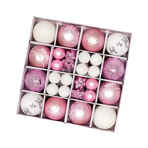 44pcs Pink White <b>Christmas</b> <b>Balls</b> <b>Ornaments</b> Customized Size Hanging Decoration for Home <b>Tree</b> Embroidered Beaded Graphics Birthday - Product Image 5