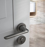 Manija de Lujo Gris Estrellado de Aleación de Zinc para Puerta Dividida con Cilindro de Cerradura, Directo de Fábrica, para Juego de Cerradura de Palanca para Puerta de Madera de Dormitorio