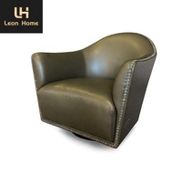 Fauteuil de luxe simple en cuir, mobilier de loisirs personnalisé, design italien, pour hall d'entrée,