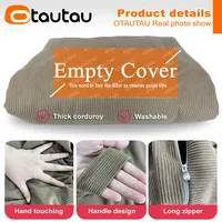 OTAUTAU Housse de pouf moderne en velours côtelé pour adultes et enfants, housse amovible, fauteuil inclinable, siège d'angle de salon, pour jeux et films