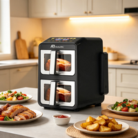 Nueva Freidora de Aire Moderna sin Aceite para el Hogar, 10L, Tres Capas, 2400W, Metálica, Cuadrada, Digital, Deshidratador, Certificación CE ROHS