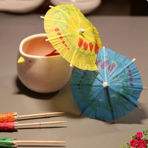 Paraguas de bambú desechable, cóctel decorativo, palillo de dientes, selección de fruta para restaurante de hotel - Product Image 5