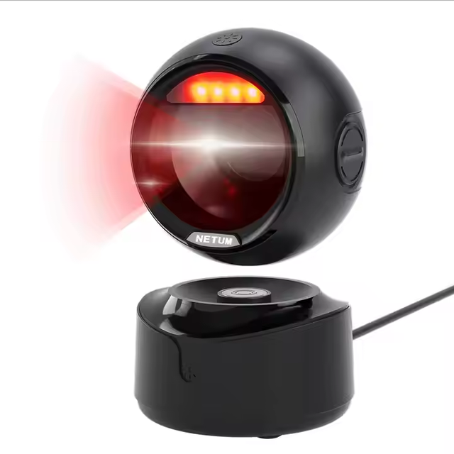 Netum A5 A6 Desktop Barcode Scanner Wireless 1D/2D QR Code Scanning Machine Wired USB for POS System Supermarkets Stock