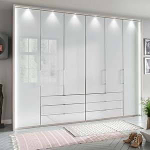 Australia High Gloss <b>White</b> Lacquer <b>Wardrobe</b> Sliding Door <b>Wardrobe</b> with LED Light Folding Door with <b>Mirror</b> - Product Image 4